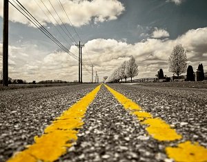 Open Road with Centerline Markings