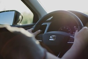 Vehicle Steering Wheel and Driving Scene