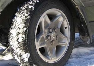 snow on tires