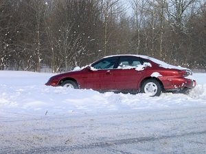 a car stuck in the snow a car stuck in the snow