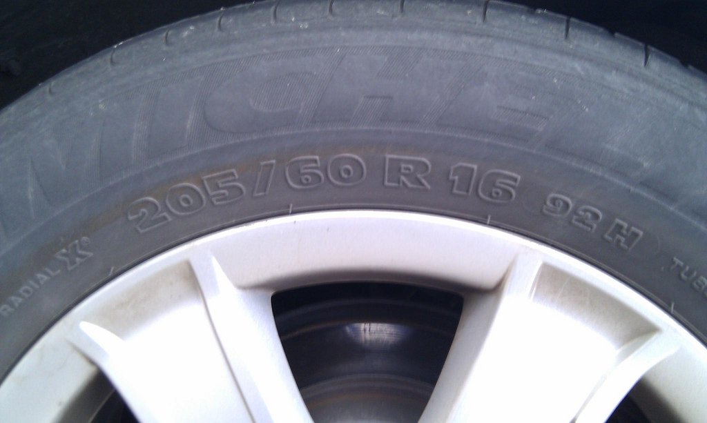 Tire Sidewall Markings Close-Up Tire Sidewall Markings Close-Up