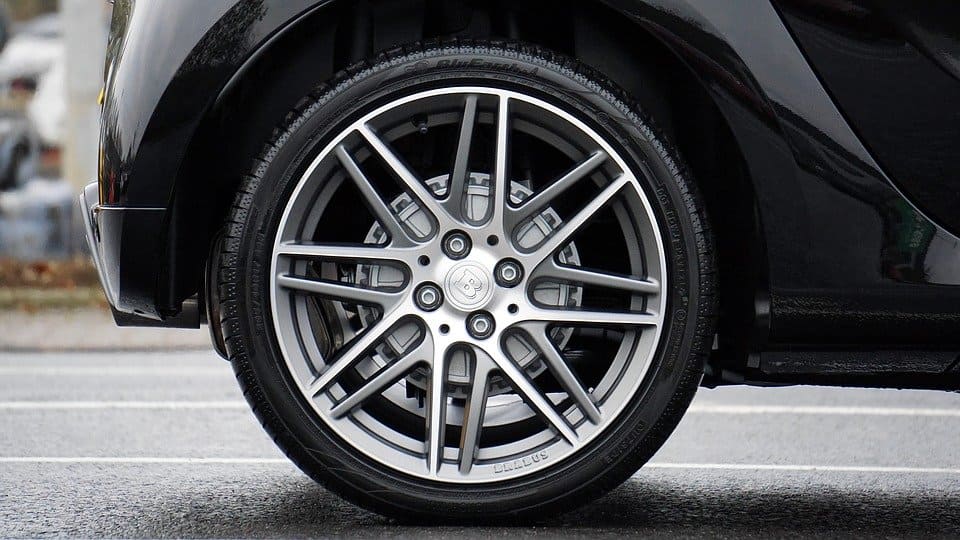 Vehicle Wheel and Tire Close-Up