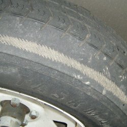 Severely Worn Tire Tread