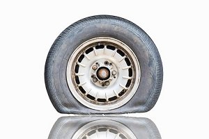 Flat Tire on Wheel Rim