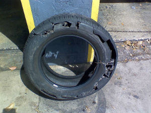 Tire Blowout Damage