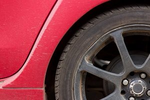 Vehicle Tire and Wheel Close-Up