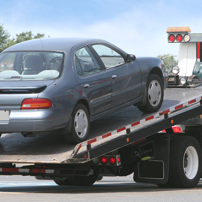 Car on a tow truck