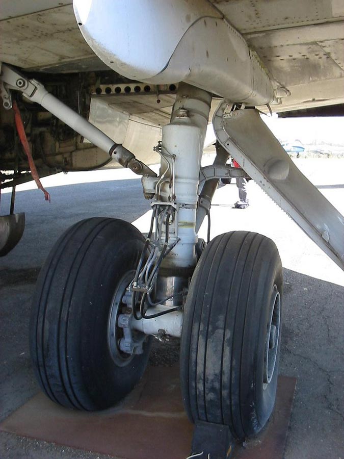 Close-up of an airplane's wheels Close-up of an airplane's wheels